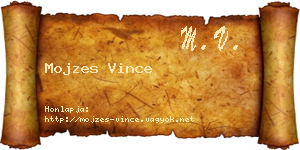 Mojzes Vince névjegykártya